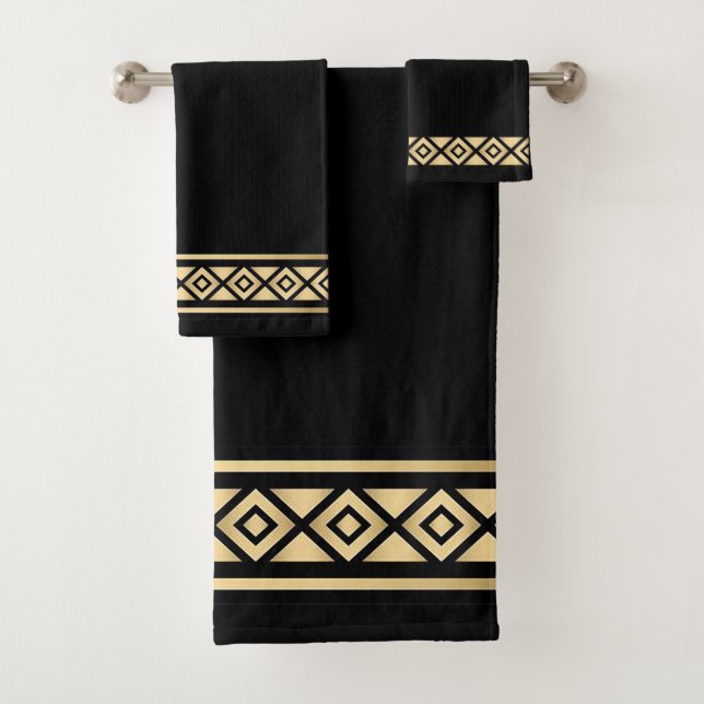 “Black Diamond” Bath Towel Set (Insitu)