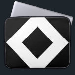 Black Diamond, Bold White Border Laptop Sleeve<br><div class="desc">A bold,  geometric pattern with a black diamond in the centre surrounded by a white diamond that is flanked by 4 black triangles in the corners.  


 Digitally created image. 
 Copyright © 2013 Claire E. Skinner. All rights reserved.</div>