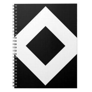 Black Diamond, Bold White Border Notebook