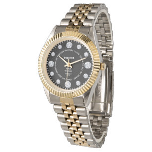 Black Diamond Custom Sentimental Saying On Dial Watch