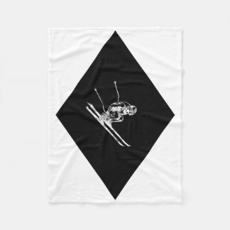 Black Diamond Downhill Skier Fleece Blanket