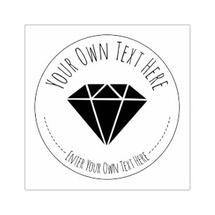 Black Diamond Gemstone. Jewellery Rubber Stamp