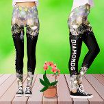 Black Diamond Modern Trendy Fashion Sport Template Leggings<br><div class="desc">Step up your style and performance with my modern sport leggings, perfect for jogging, exercise, or casual wear. Designed with a black diamond design and subtle glitter accents, these leggings offer a chic, girly, and elegant look that’s both trendy and unique. Made for women and girls, they’re ideal for gym...</div>