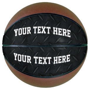 Black Diamond Plate Cool Custom Text Rugged Basketball