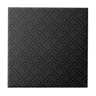 Black Diamond Plate Patterned Tile