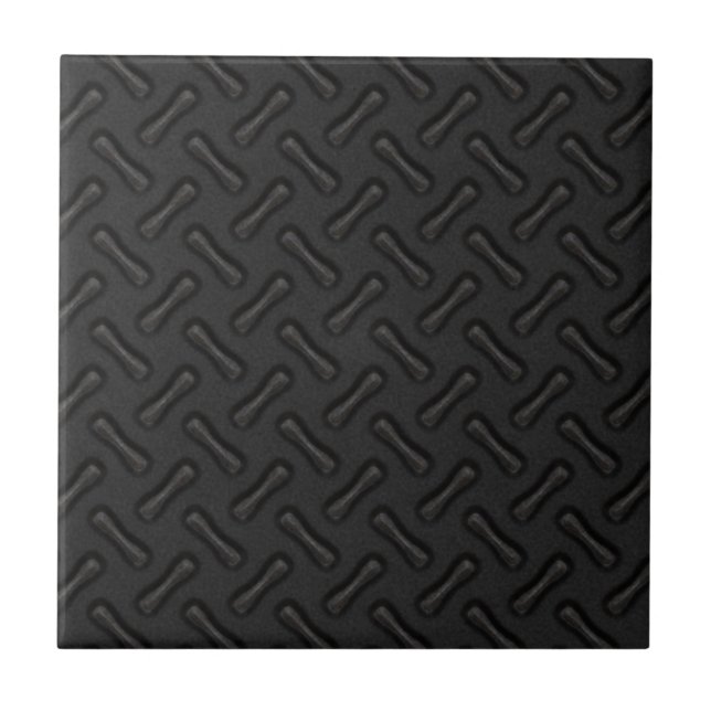 Black Diamond Plate Patterned Tile (Front)