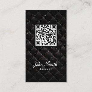Black Diamond Quilt QR Code Lawyer Business Card