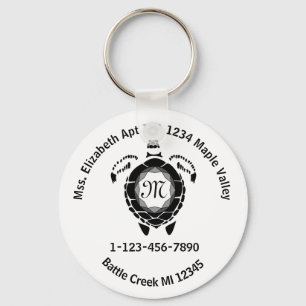 Black Diamond Sea Turtle Lost Bag Contact Info Key Keychain