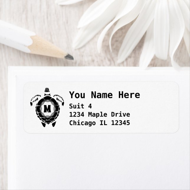 Black Diamond Sea Turtle Silhouette Monogram (Insitu)