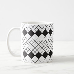 Black diamond shapes pattern coffee mug