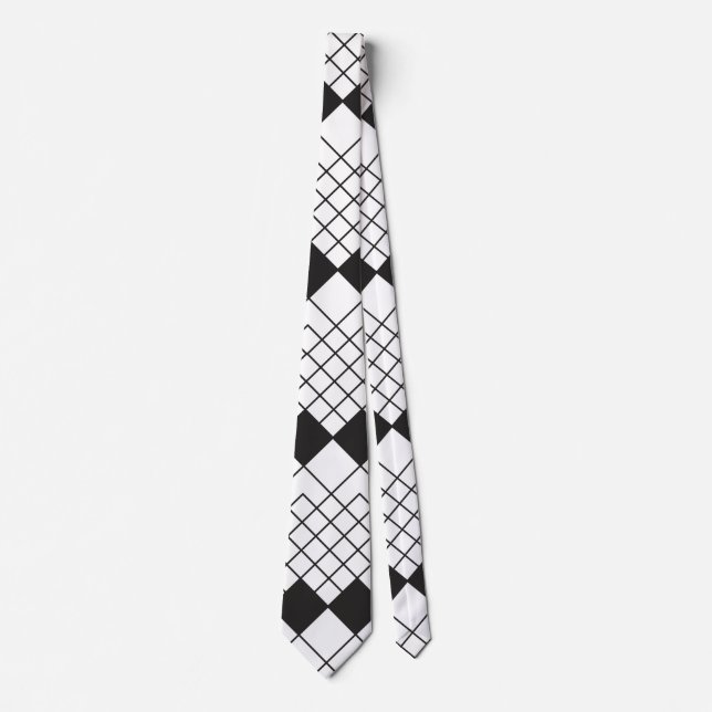 Black diamond shapes pattern tie (Front)