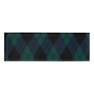 Black Diamond Tartan Name Tag