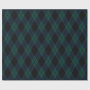 Black Diamond Tartan Wrapping Paper