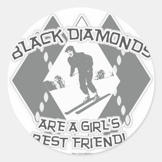 Black Diamonds Classic Round Sticker (Front)