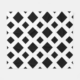 Black Diamonds on White Fleece Blanket