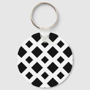 Black Diamonds on White Keychain