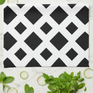 Black Diamonds on White Kitchen Towel
