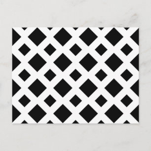 Black Diamonds on White Postcard