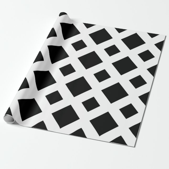 Black Diamonds on White Wrapping Paper (Unrolled)