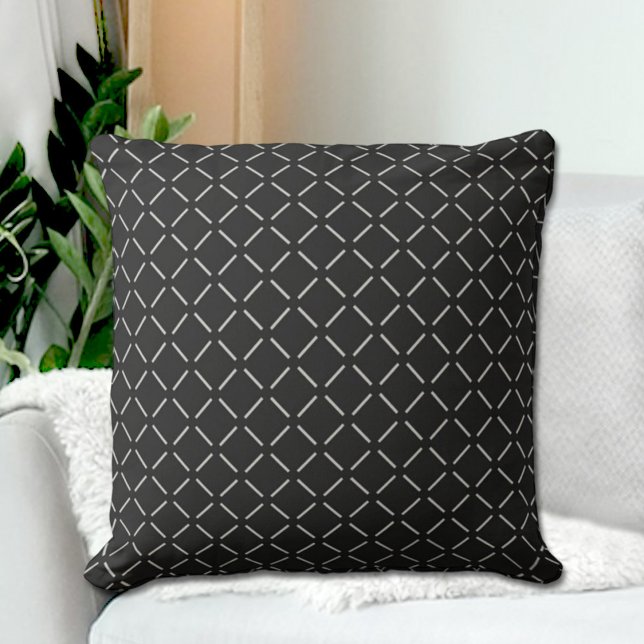 Black Diamonds Pattern Throw Pillow (Creator Uploaded)