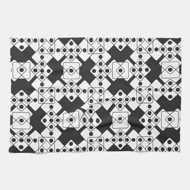 Black Dice Kitchen Towel (Horizontal)