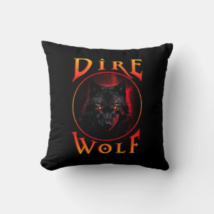 Black Dire wolf reunion Throw Pillow