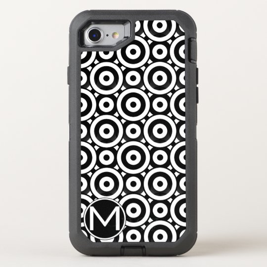 Black Disc Monogram OtterBox Defender iPhone 8/7 Case