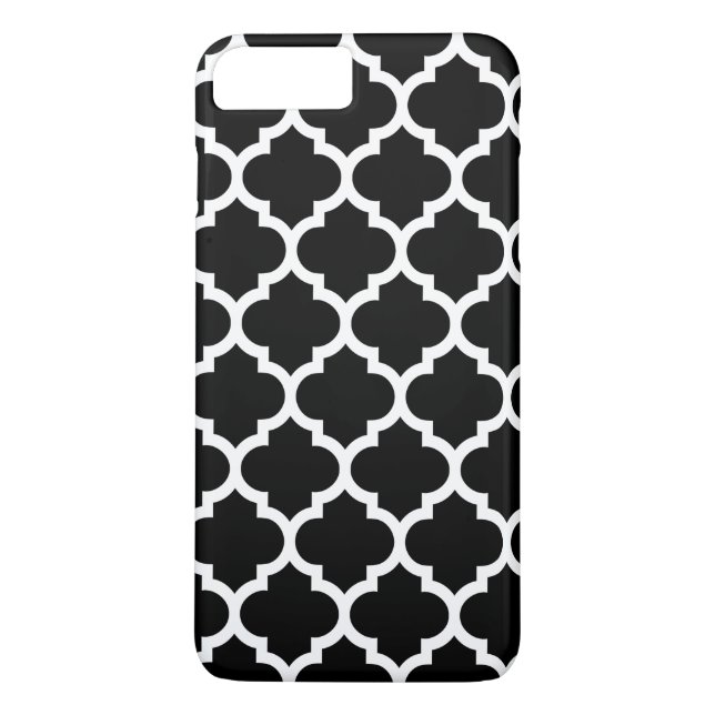 Black DIY BG White Moroccan Quatrefoil #5 Case-Mate iPhone Case (Back)