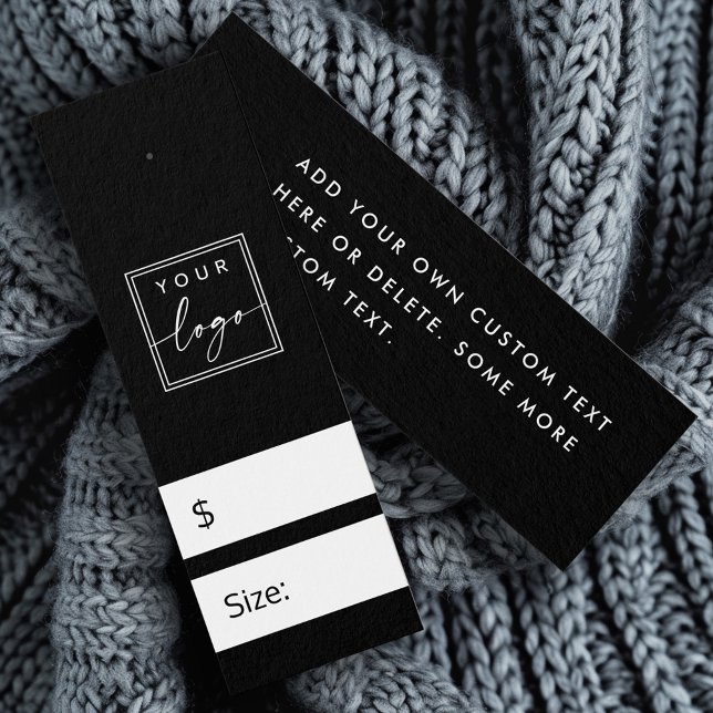 Black DIY price hang tag with custom logo (Black DIY price hang tag with custom logo)