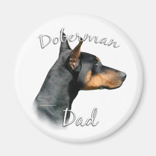 Black Doberman Papa - Magnet