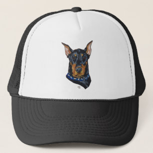 Black Doberman Pinscher Trucker Hat
