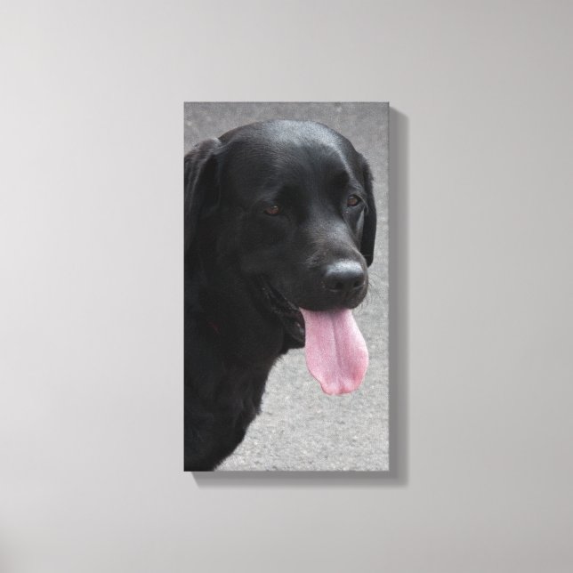 Black dog canvas print (Front)