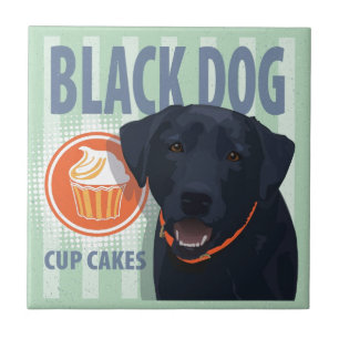 Black Dog Cup Cakes Tile