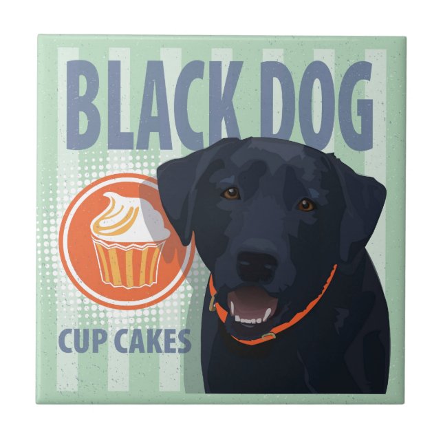 Black Dog Cup Cakes Tile (Front)