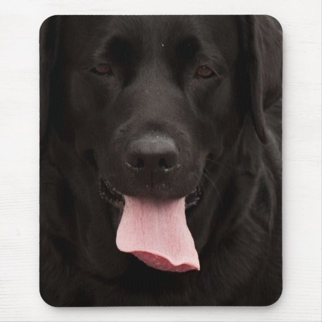 Black dog face mouse pad (Front)