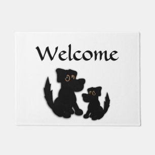 Black Dog Family Doormat