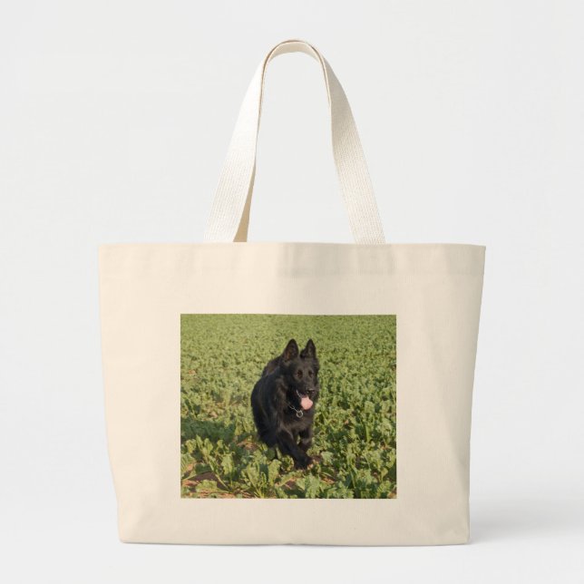 Black Dog Large Tote Bag (Front)