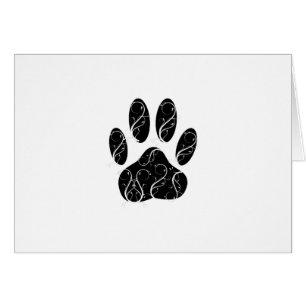 Black Dog Paw Print With White Flourishes