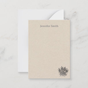 Black Dog Paw Watercolor Personalized Stationery  Card