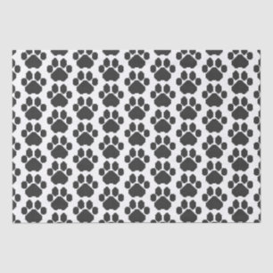 Black Dog Pawprint Building Blocks Tissue Paper