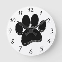Black Dog Pawprint Hand Drawn Custom