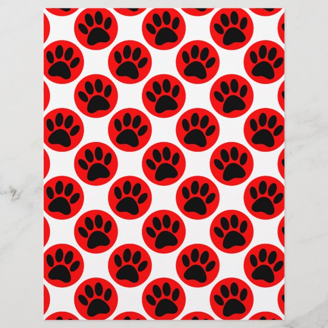 Black Dog Paws In Red Polka Dots (Front)