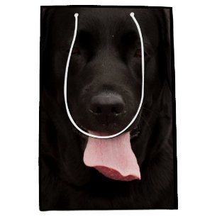 Black dog portrait medium gift bag