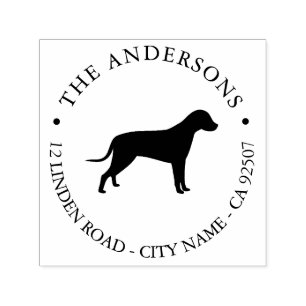 Black Dog Silhouette Self Inking Rubber Stamp