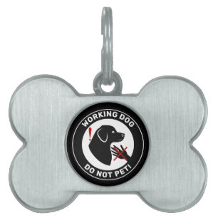 Black Dog W/ Hanging Ears Working Dog Do Not Pet ID Tag