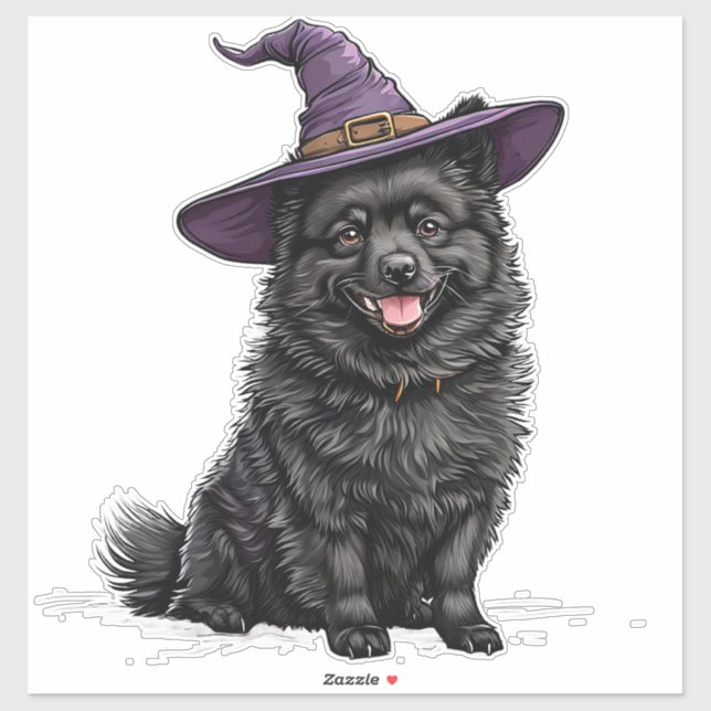 Black Dog Wearing Halloween Wizard Hat (Sheet)