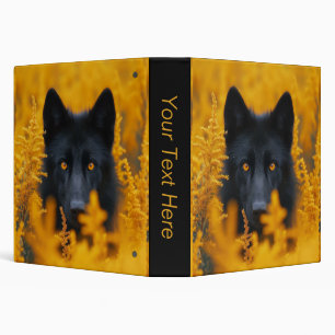 Black Dog with Stunning Gold Eyes Personal Binder