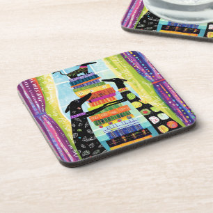 Black Dogs Balancing Book Tower Stack Coaster