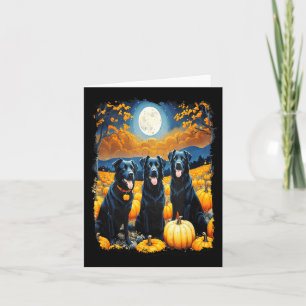 Black Dogs Halloween Dog Lovers Starry Night Card