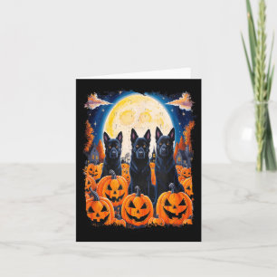 Black Dogs Halloween Dog Lovers Starry Night Dog Card